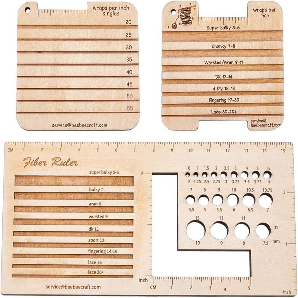 3/4pcs Wood Knitting Needle Ga - огляд і ціна Sewing Gauge Ruler